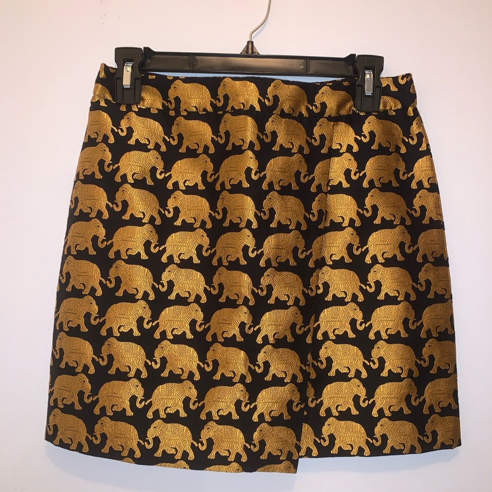 J Crew Jacquard Elephant Mini Skirt
